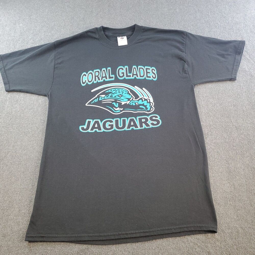 Vintage Coral Glades Jaguars TShirt Mens Black Size Large
